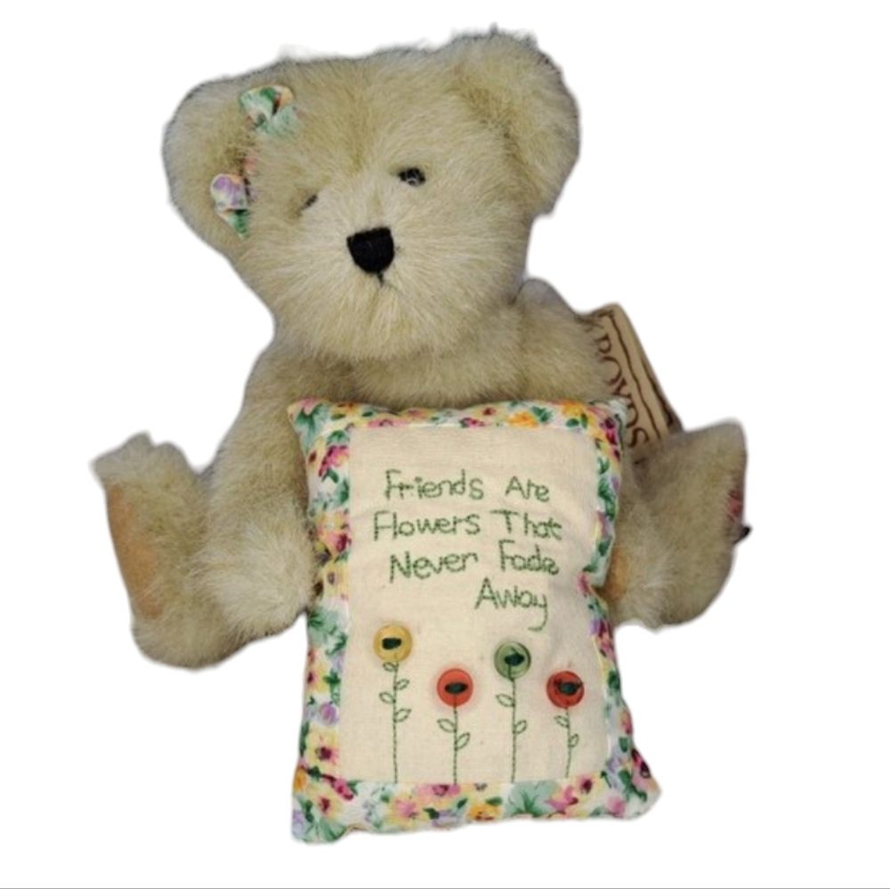 NEW Boyd's Teddy Bear Friends Embroidered Pillow 6 Inches